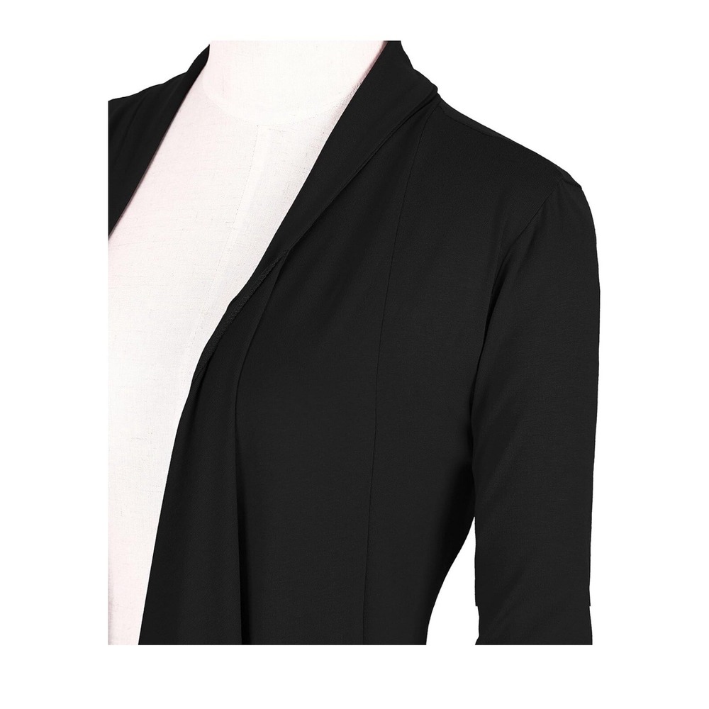 Urban CoCo Women's Drape Front Open Cardigan Irregular Hem Black Size L - Picture 6 of 7